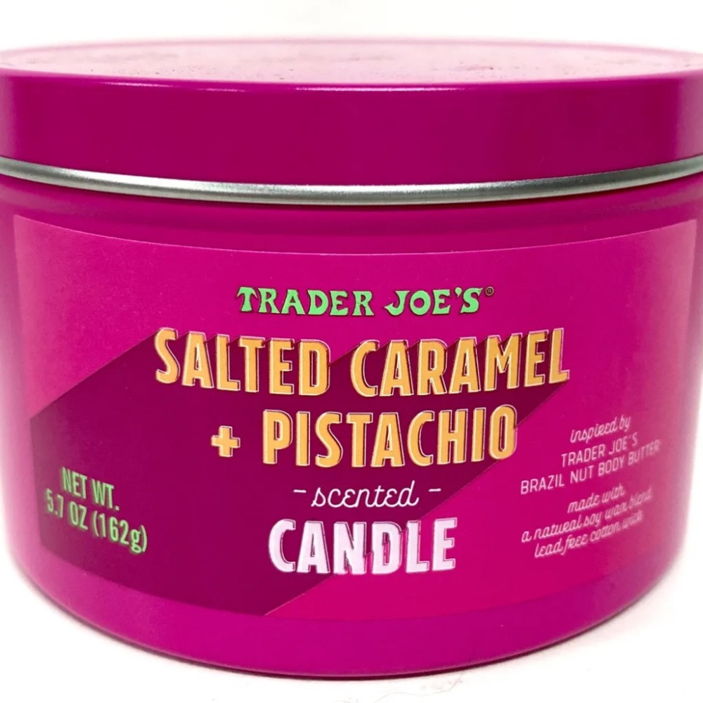 Trader Joes Salted Caramel and Pistachio Brazil Nut Candle 5.7 oz